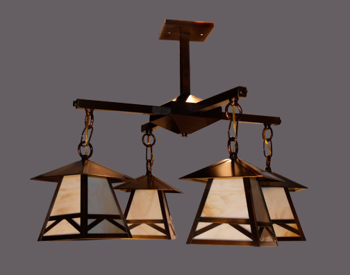 Mission Arts and Crafts Chandeliers wm-8-4-c